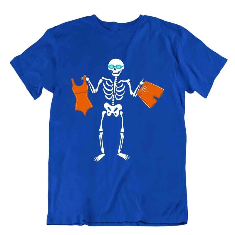 Skeleton Sports T Shirt Comic Swimminf Tee T Shirt Relaxing Sports Shirt
