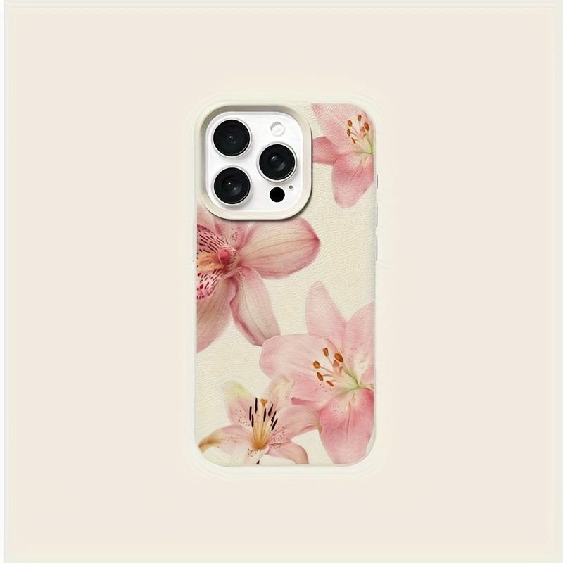 Элегантный розовый цветок лилии Чехол для телефона для iPhone 17 16 15 14 13 12 11 Pro Max Цветочный мягкий силиконовый ударопрочный женский чехол