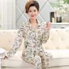 Роскошная высококачественная пижама с зелеными растениями и цветами, женский весенне-осенний комплект с длинными рукавами из имитации хлопка, большого размера, средней длины для дома