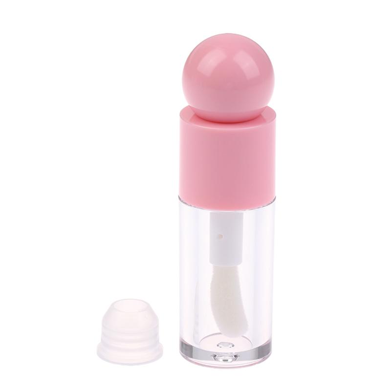 Transparent 4ml Lip Gloss Tube Matte Thick Rod Large Brush Head Empty Bottle Lips Glaze Container Makeup Packaging Material