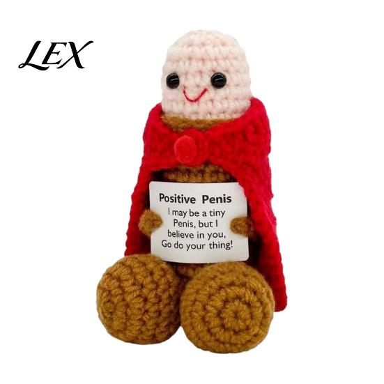 Emotional Support Gift for Family Handmade Crochet Ornament, Funny Positive Desk Buddy, Cute Unique Figurine Figurine, Keepsake Friends Coworkers