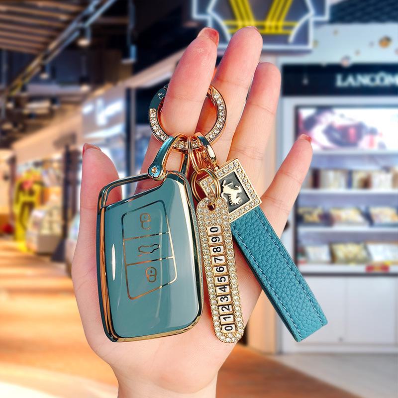 Чехол для ключа 2021 года для Volkswagen Magotan B8, Passat CC, Sagitar, Polo, Lavida, Bora, Tiguan.