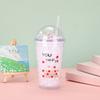 Бутылка для воды летняя снежинка пластиковая чашка звездное небо с крышкой с трубочкой стакан для воды для девочек высокая ценность мерный стакан звездное небо постепенное изменение