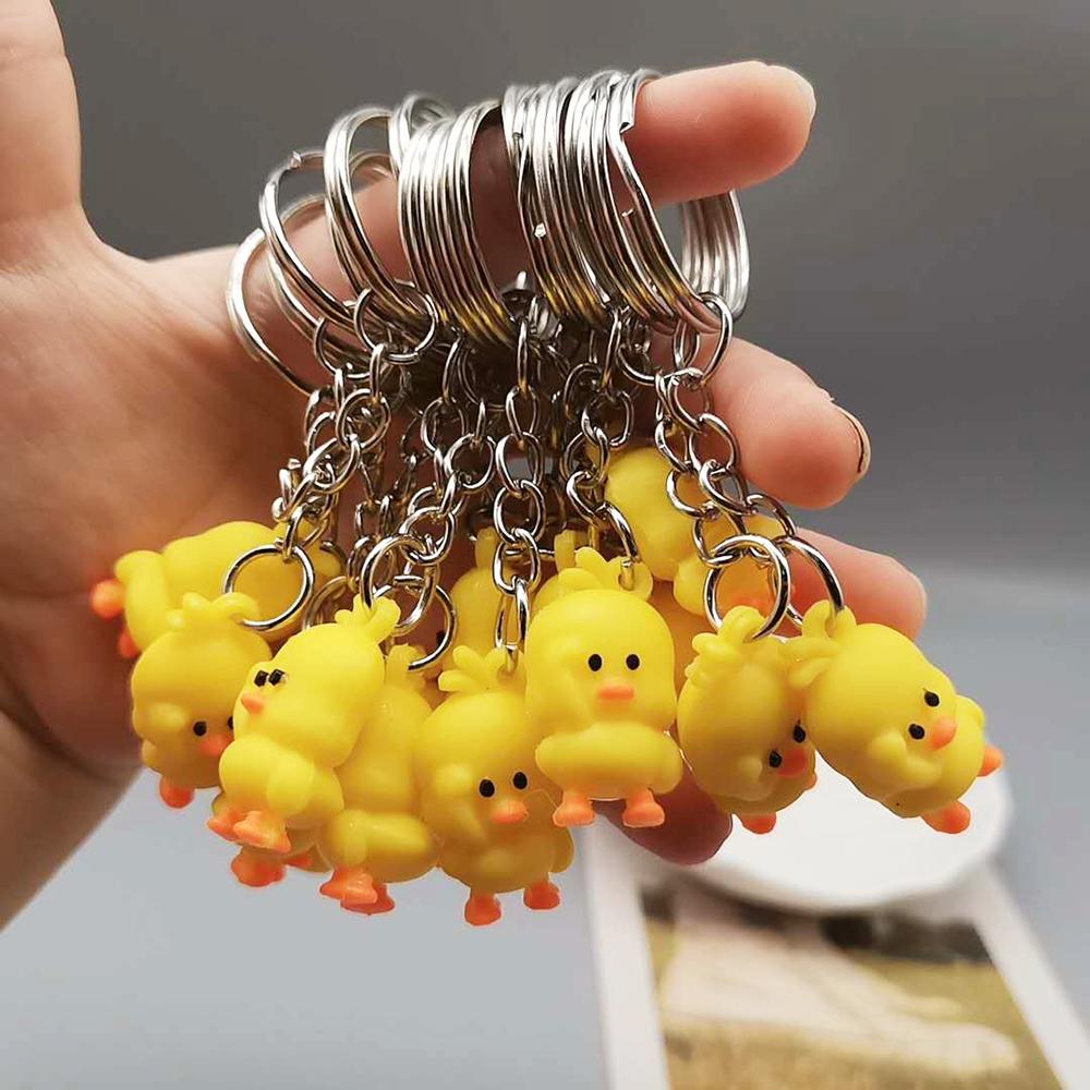 Small Gift Cute Little Yellow Duck Cartoon Key Chain Keychain Pendant Key Rings