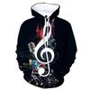 Fun And Innovative Music Notes Men's 3D Printed Sportswear Four Season Long Sleeved Pullover Sportswear Casual Top Sportswear