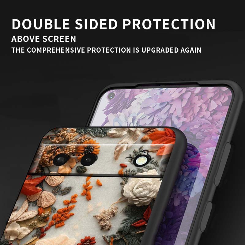 Цветочный узор с бабочками Для Google Pixel 10 9a 9 8A 8 7 7A 6 6A Pro XL 2024 5G Черный Мягкий ТПУ Силиконовый Чехол для Телефона