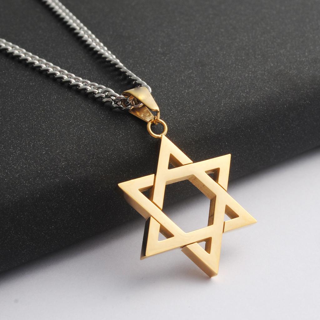 Star of David Pendant Necklace Stainless Steel Israel Jewish David's Star Necklace