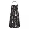 Gothic Anatomy Skull Bones Ribcage Printed Apron Chef Cooking Tablier Bib Kitchen Cleaning Pinafore for Women Men Gardening