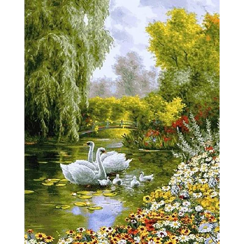 DIY Лебедь 5D алмазная живопись полная круглая дрель Алмазная вышивка животные стразы набор для вышивки крестом подарок домашний декор