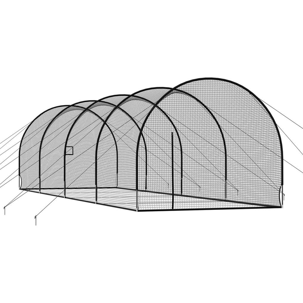 Baseball Batting Cage, 12200 x 3700 x 3050mm Freestanding Portable Batting Cage, Hitting Cages with 4-Ply Knotless Polyester & Pitching Machine