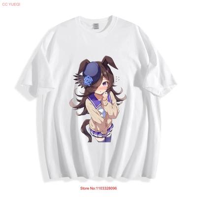 Футболка Uma Musume Rice Shower Скромная Школьница Дизайн Персонажа винтажный Стирка Дизайнерская одежда Растянутый Унисекс уличная одежда