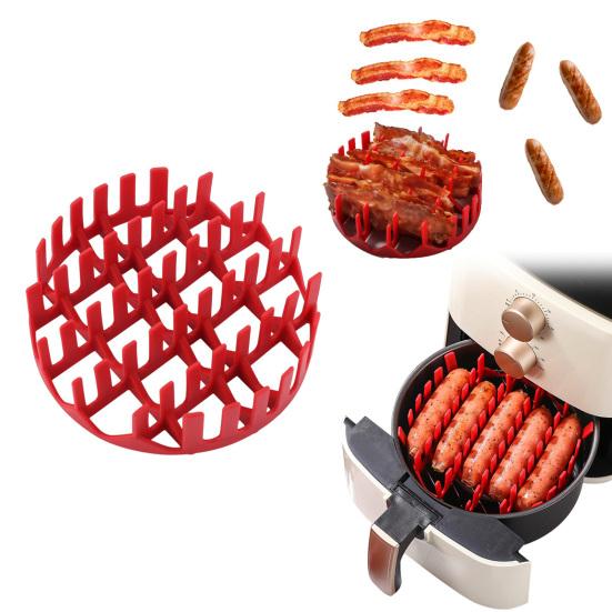 Silicone Air Fryer Liner with Hot Dog Divider Round Cooking Rack Reusable