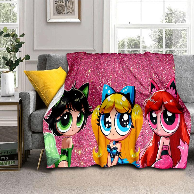 29 Style New Kawaii P-Powerpuff Girl Cartoon Blanket,Soft Throw Blanket for Home Bedroom Bed Sofa Travel Picnic Cover Kid Gift