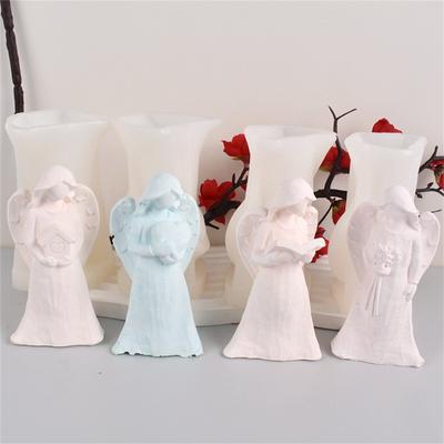 Новые силиконовые формы для свечей в виде 3D-ангела, геометрические формы для ангелов своими руками, ароматерапевтические свечи ручной работы, формы из гипсовой смолы для домашнего декора