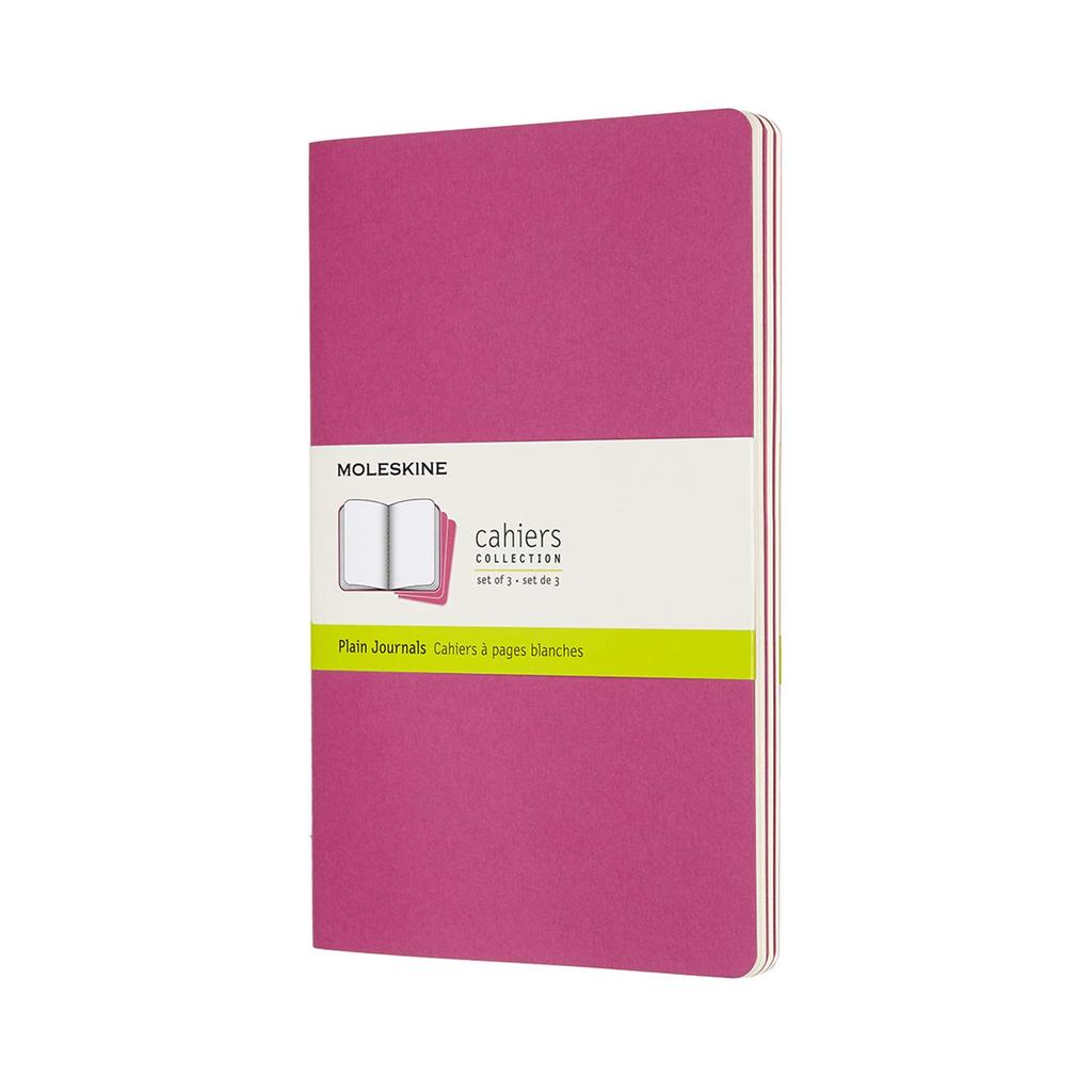 Moleskine Notebook Cahier Journal Set of Large Kinetic Pink CH018D17 3, Plain, Size,