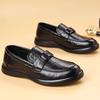 Повседневная кожаная обувь мужская 2025 новый тренд мода платье деловая кожаная обувь британский стиль мягкая подошва одна педаль мужская обувь