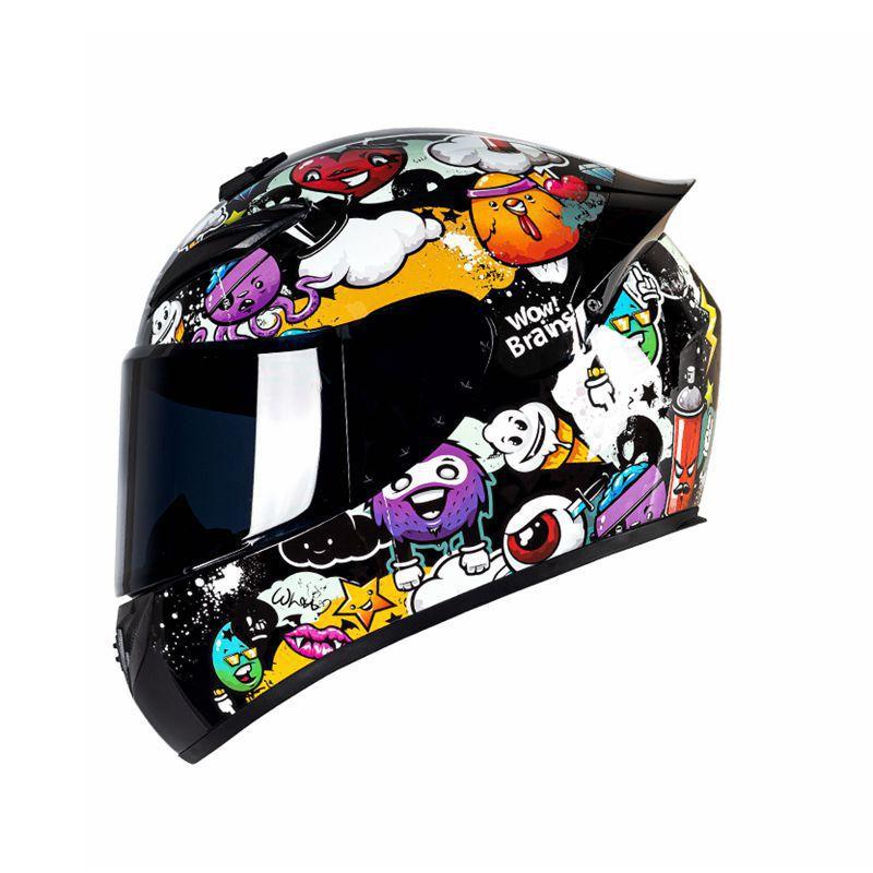 New QK111 Four-Season Full-Face Motorcycle Helmet Unisex Riding Helmet for Adults with Clear or Black Lens Available