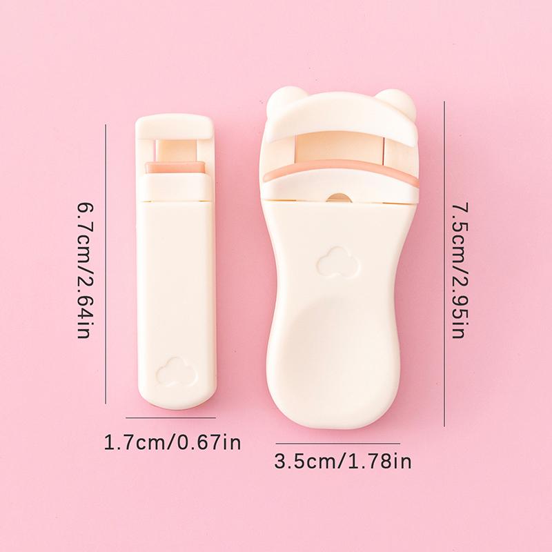 Щипцы для завивки ресниц, долговечные для начинающих, мультяшный дизайн, мини-питание для женщин, аксессуары для макияжа, инструмент, подходящий для всех форм ресниц