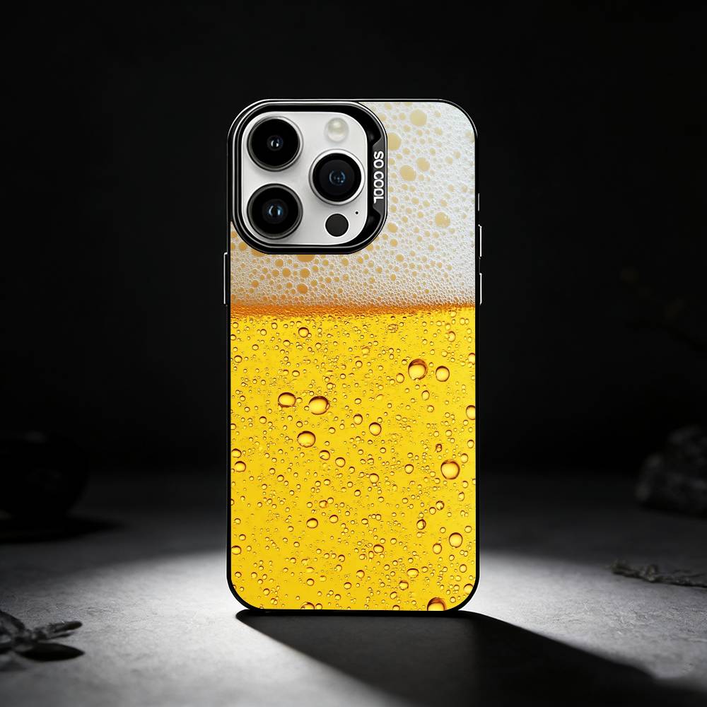 Beer Alcohol CHEERS Phone Case For iPhone 17,16,15,14,13,12,11 Plus,Pro Max,XS,Colored silver phone case