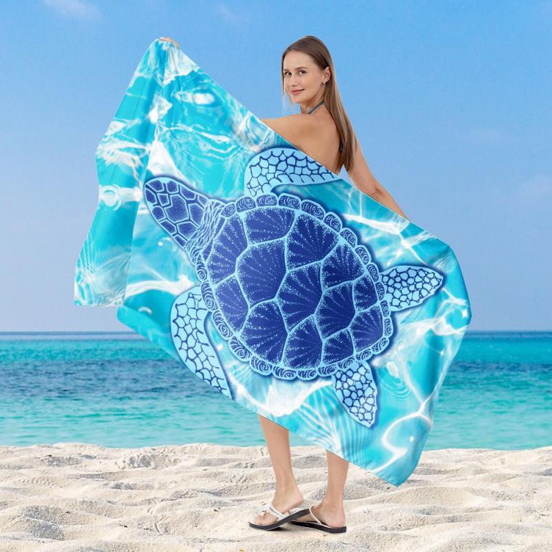 Quick Dry Beach Towel Adults Double Sided Plush Digital Print Sun Protection Cover Up Swim Bath Large Size Customizable