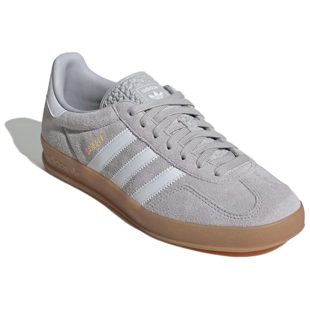adidas Кроссовки Gazelle Indoor Grey White Unisex Grey-Two Cloud-White Gold-Metallic JQ0176