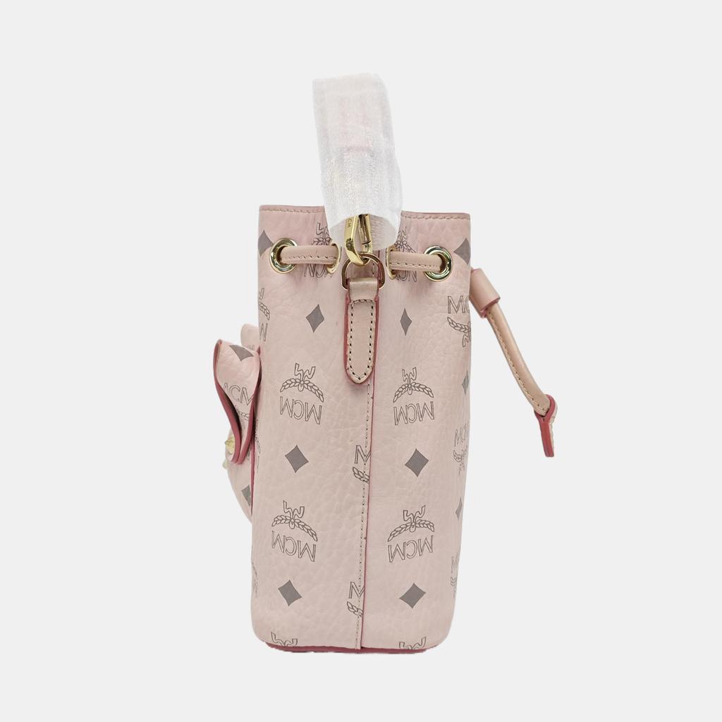 [Pre-Owned] Zoo Series Visetos Allover Print Rabbit Design Drawstring Closure Leather Bucket Bag - Excellent #I5UYDF