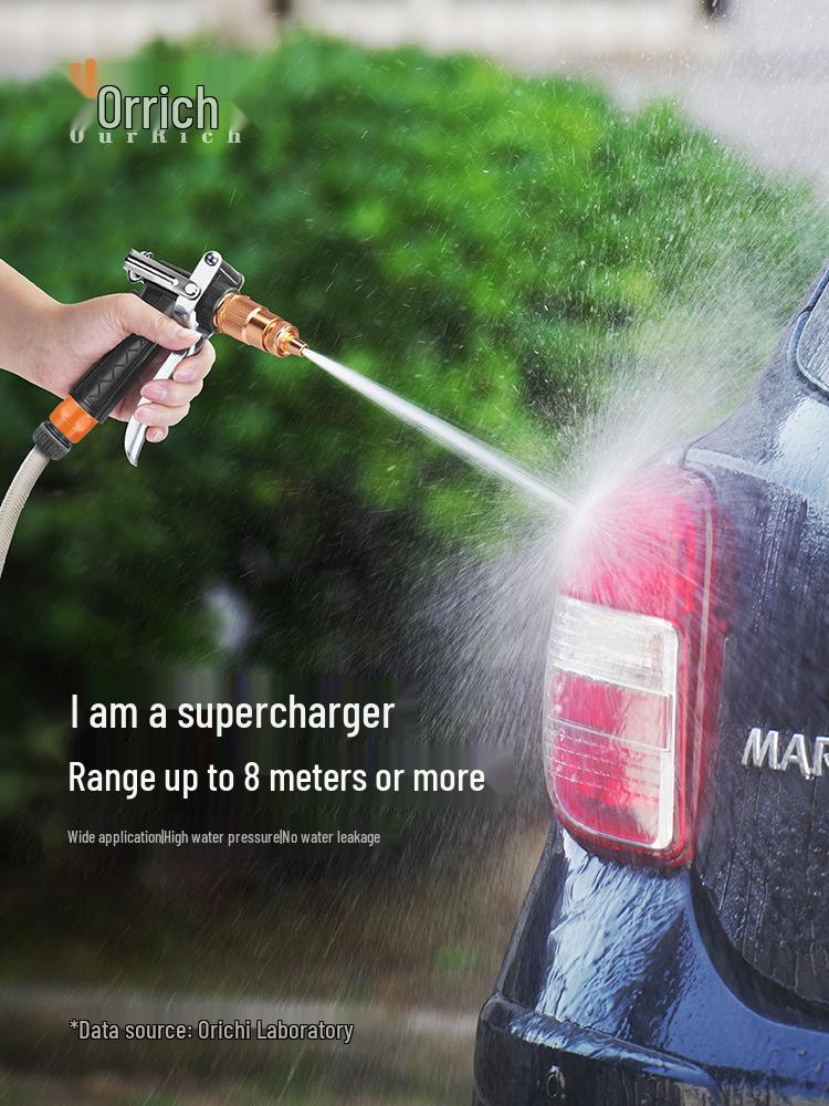 High-Pressure Water Gun Hose for Car Washing and Balcony Cleaning with Powerful Faucet Nozzle