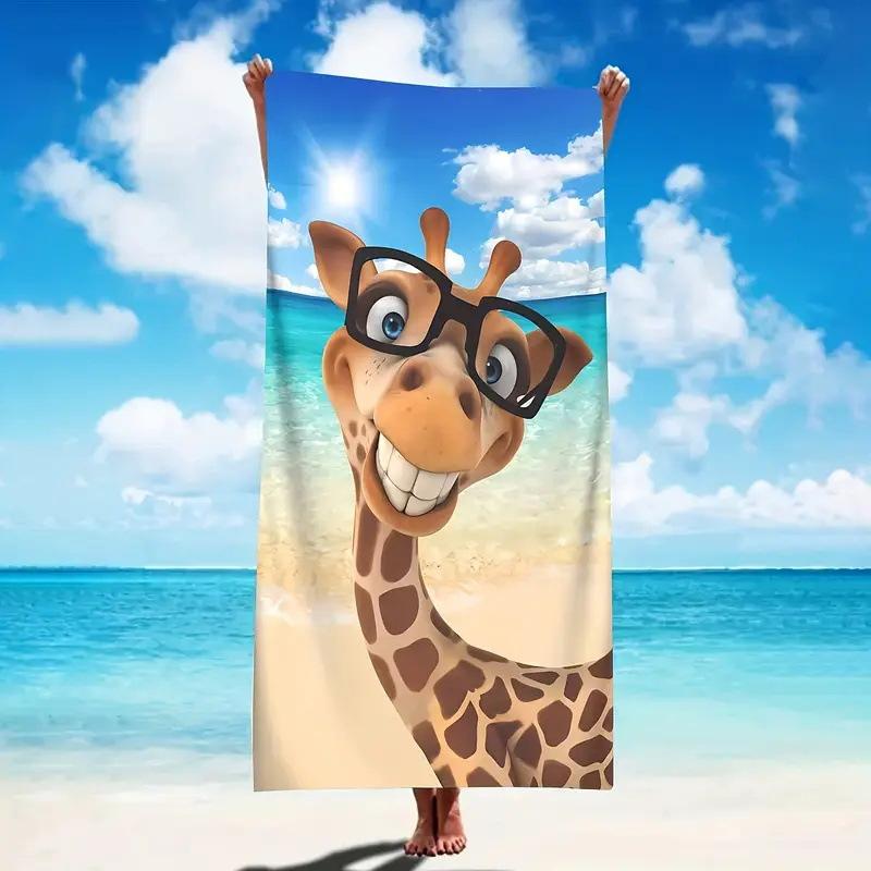 Exotic Floral Print Soft Microfiber Large Towel Water Absorbent For Beach Surf Use