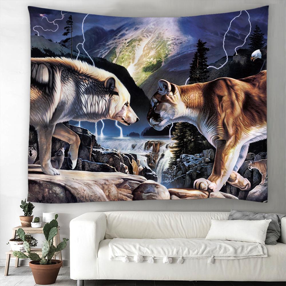 Лось, дикая природа, настенный стиль, психоделическое искусство, гостиная, спальня, декор в общежитии, большой гобелен