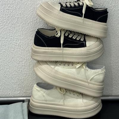 Платформа OPLK туфли с большой подошвой женские лакированные универсальные увеличивающие рост повседневные туфли маффины спортивные туфли парусиновые туфли