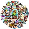 35pcs-50pcs Cartoon Treasure Stickers Adventure Sea Nautical Stickers Stationery Stickers For Notebook Luggage Mobile Phone Cup