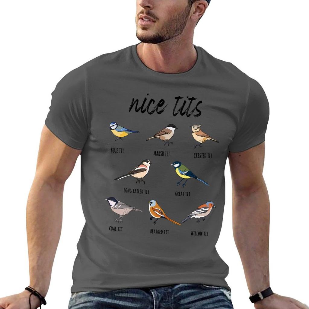 Nice Tits Funny Bird Watching T-Shirt oversizeds shirts graphic men clothes