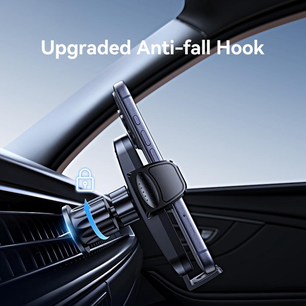 USAMS ZJ085 Air Vent Car Phone Holder One Touch Lock Release Rotating Phone Mount with Alloy Hook