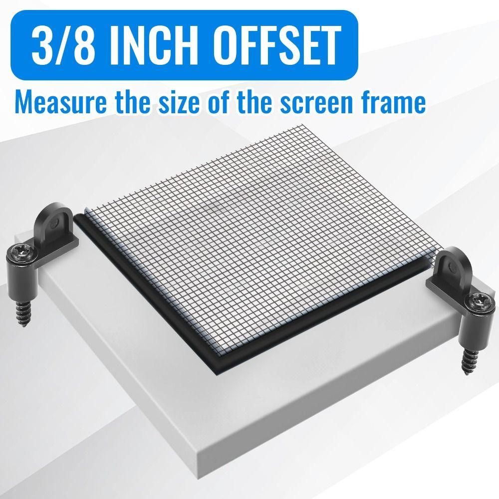 24pcs with Screws Window Screen Clips Weather Resistant Offset Design Screen Door Clips Universal Window Fastening Kit