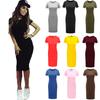 Hot Sales Sexy Round Neckline Skirt Fashion Short-sleeved Mini Dress Tight-fitting Hip Skirt