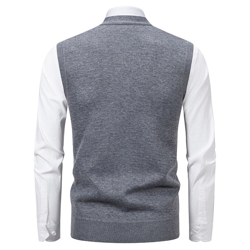 ROMON Men's V-Neck Argyle Knit Vest