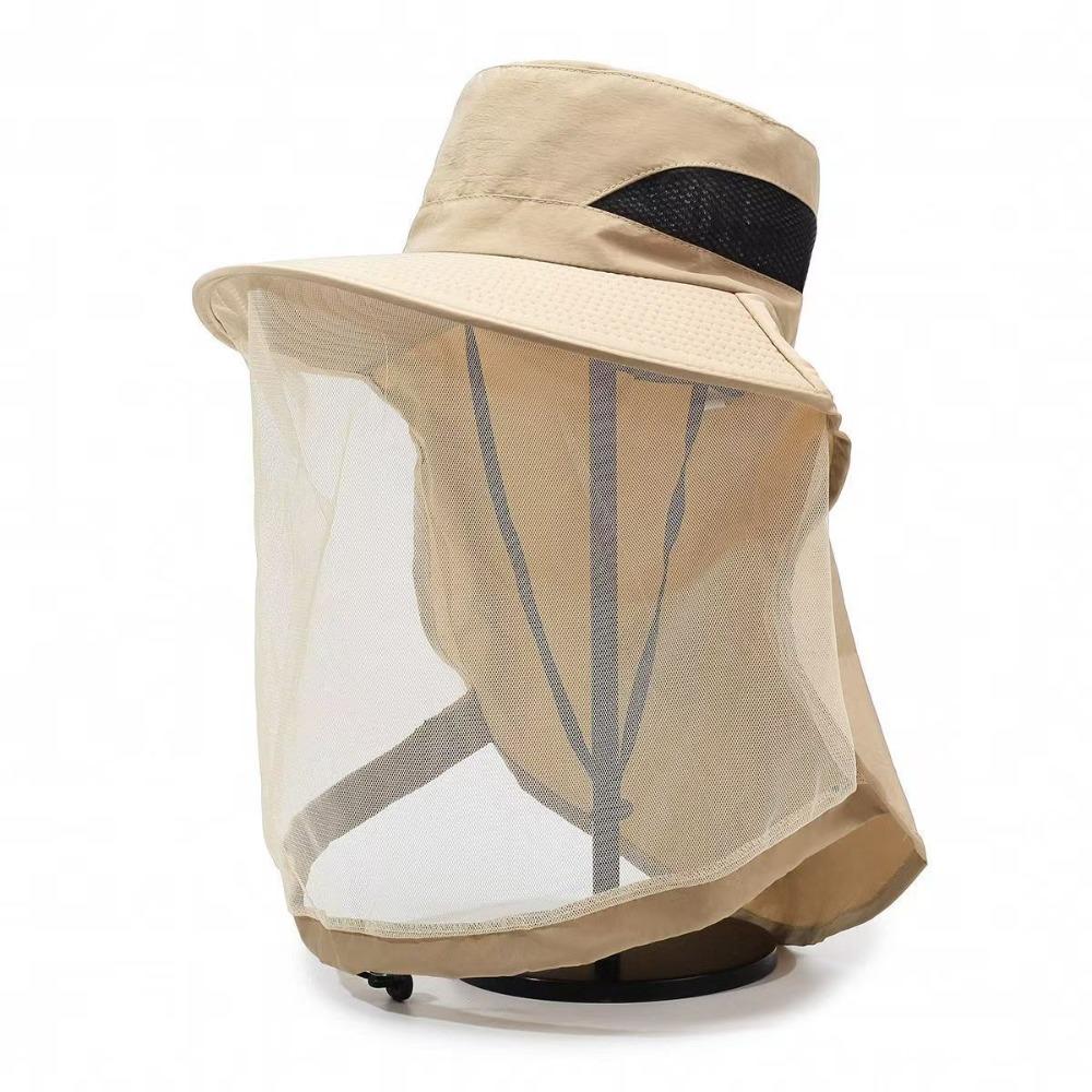 Foldable Net Cover Fisherman Hat Wide Brim Sun Protection Hat Breathable Bee Mosquito Hat Fishing