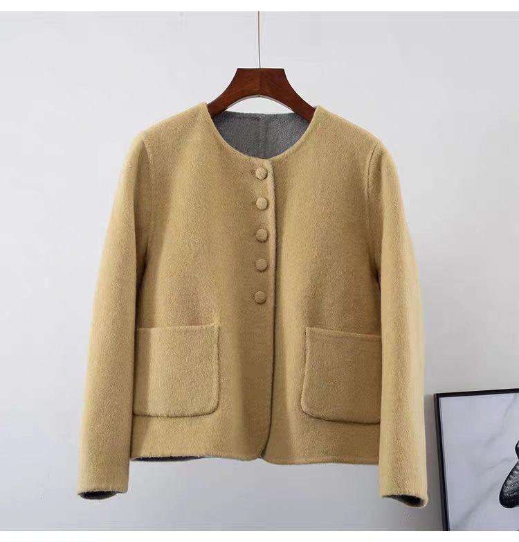 Women's Double-Sided Wool Coat - 2026 Autumn/Winter Hepburn Style Short Jacket