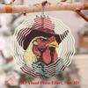 Sunset Rooster Wind Chime Metal Hanging Decor 25cm HD Print Indoor Outdoor Home Office Garden Living Room Art Gift