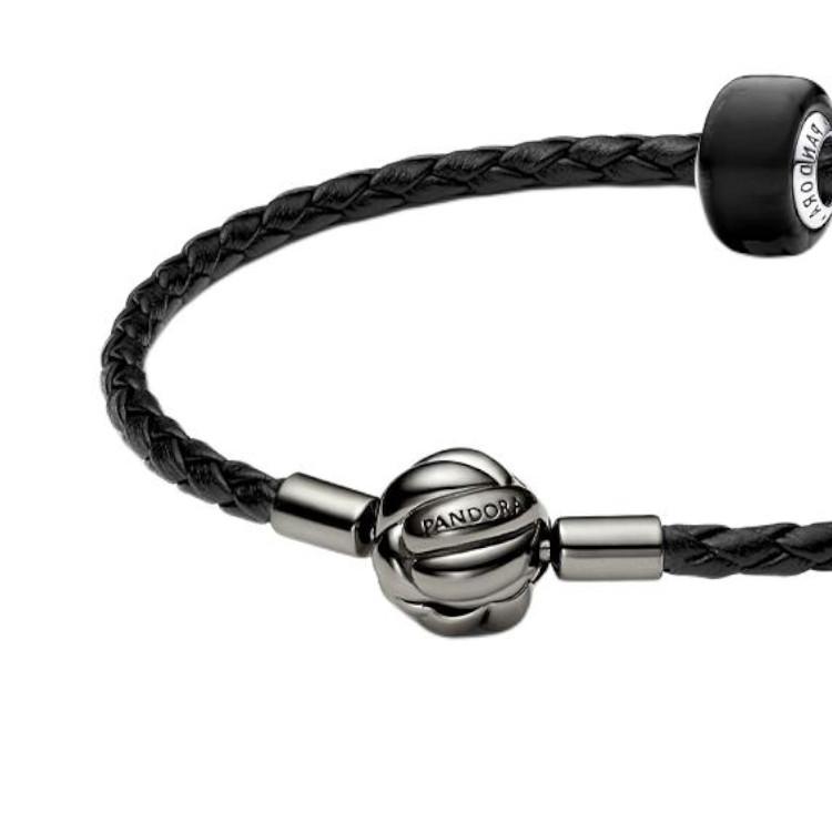 Pandora Кожаный набор браслетов для переключения передач Унисекс браслет Черный ZT26011309A