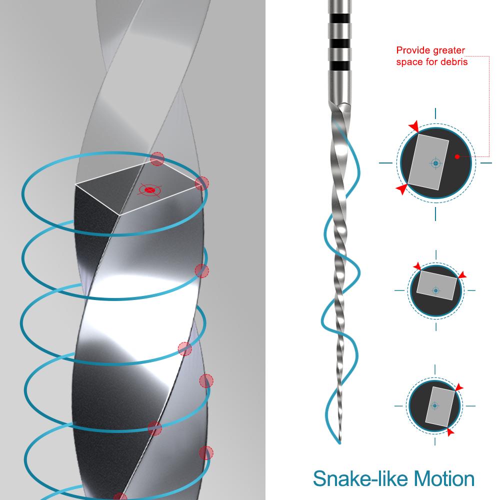 AI-NS любящий файл Корневой канал Переменная конусность Серпантинная форма Следующая серия Silver NiTi сверло с термоактивацией 25 мм с прямоугольным поперечным сечением