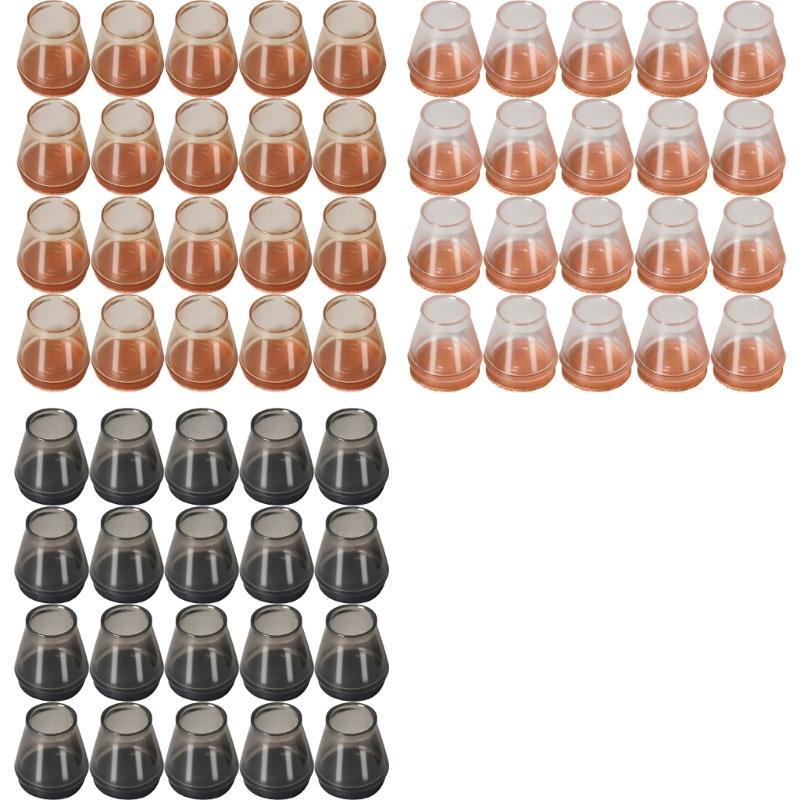 20pcs Furniture Feet Covers Noise Reducing Chair Socks Protective Chair Leg Tips Not Slip Glides Set for Wood Floor