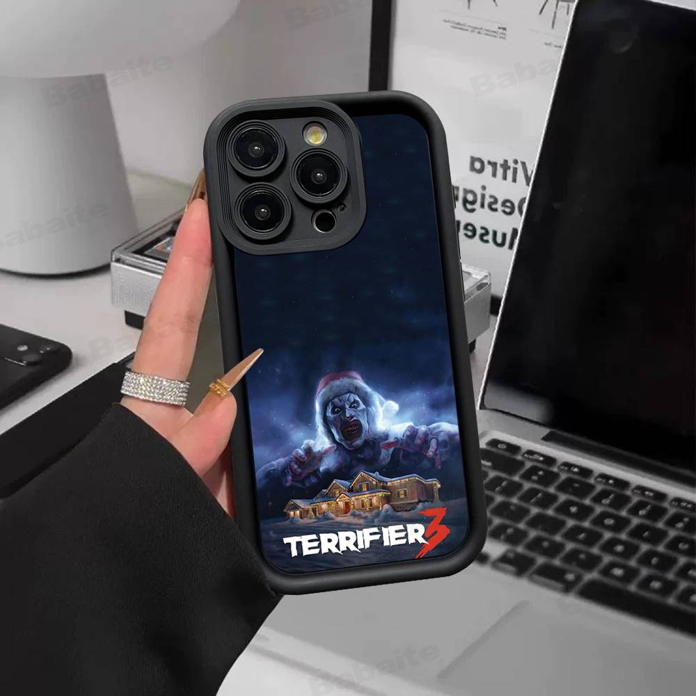 T-Terrifier Funny Horror Phone Case For IPhone 17 16 15 14 Plus 13 12 11 Pro Max Silicone Cover