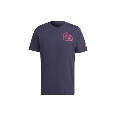 adidas Футболка Originals Trefoil Kevin Lyons с мультяшным принтом на спине, топ унисекс, темно-синий HC7123