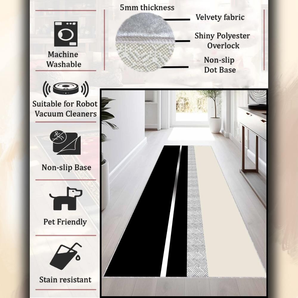Ковер для прихожей с современным геометрическим рисунком | Стильный и элегантный дизайн, мягкий ковер, коврик для дорожки