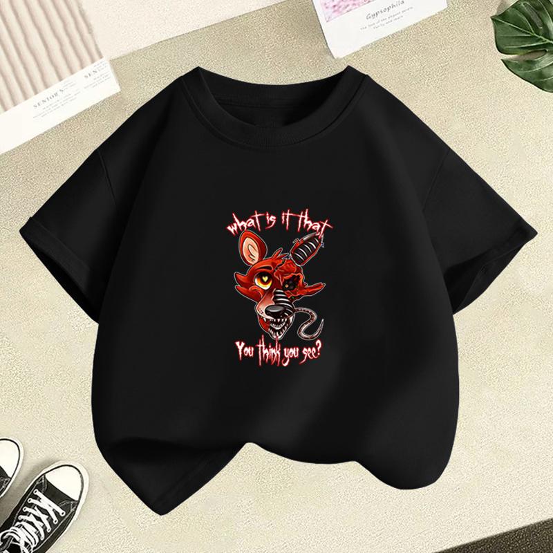 Детская футболка Five Nights Freddys с мультяшным принтом, топ для мальчика с коротким рукавом, одежда FNAFs для девочки, летняя дышащая, подарки на день рождения для малыша