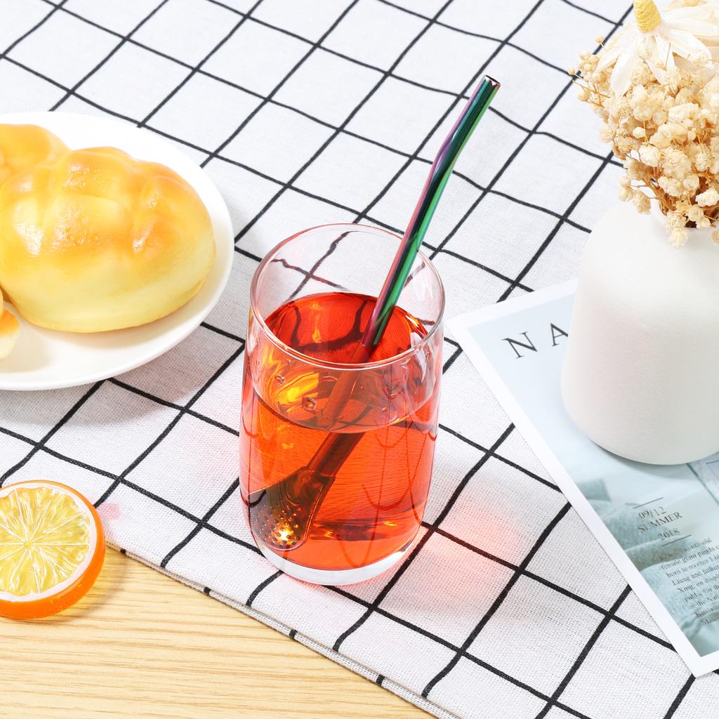 10Pcs Straws Spoon Stainless Steel Straw Spoon 7.2 Inch Yerba Mate Tea Drinking Straws Multifunctional Filtered Spoons Drinking