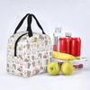 Cute Peach And Goma Insulated Lunch Bag Thermal Bag Lunch Container Cartoon Mochi Cat Large Tote Lunch Box School Travel