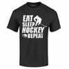 Футболка Eat Sleep Hockey Repeat Хоккейные футболки