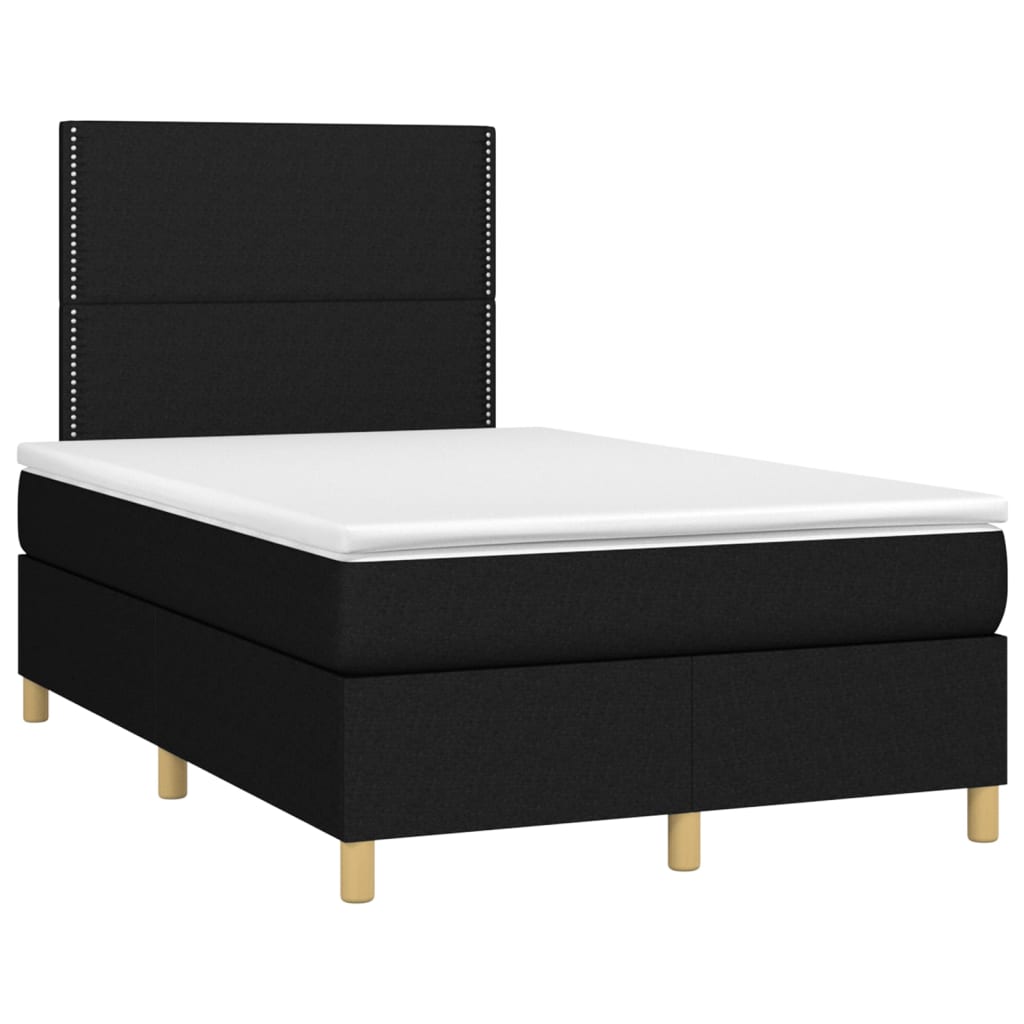 Vidaxl Континентальная кровать с матрасом, черная, ткань, 120x200 см